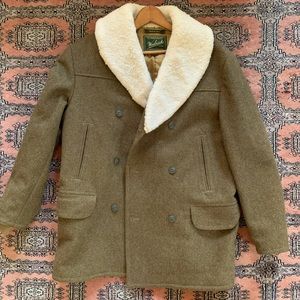 Woolrich sherpa lined wool coat